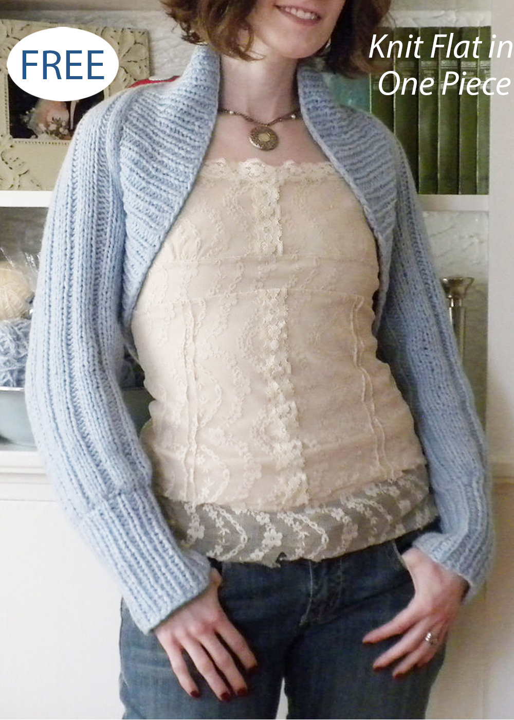 Free Knitting Pattern for Easy Ribbed Shrug