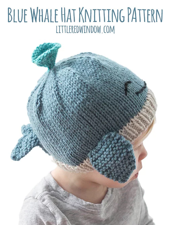 Free Knitting Pattern for Blue Whale Hat
