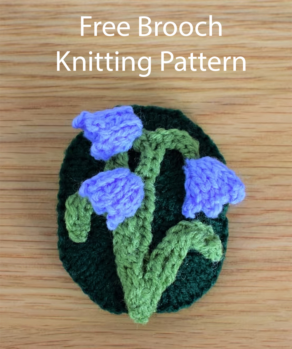 Bluebell Brooch Free Knitting Pattern Festive Rose