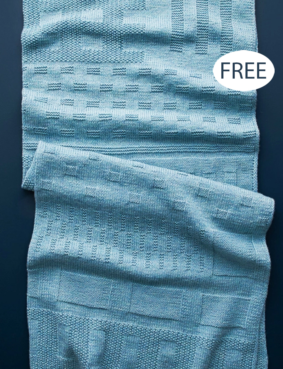 Free Blueprint Blanket Grid Knitting Pattern