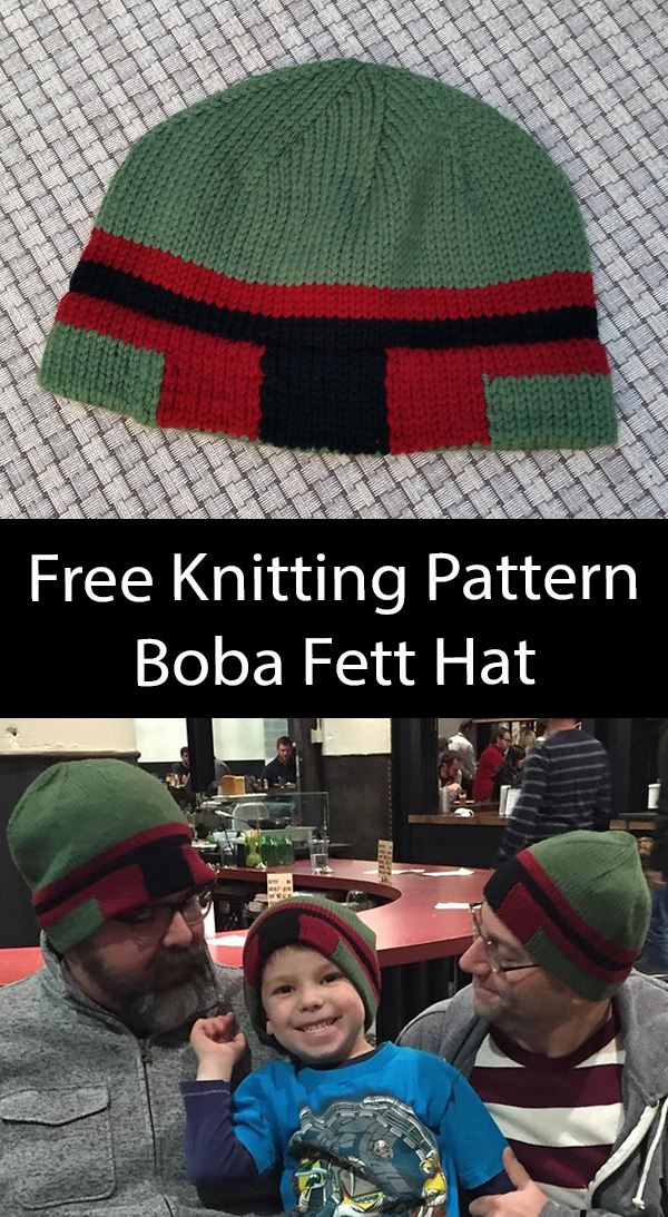 Free Knitting Pattern for Boba Fett Beanies