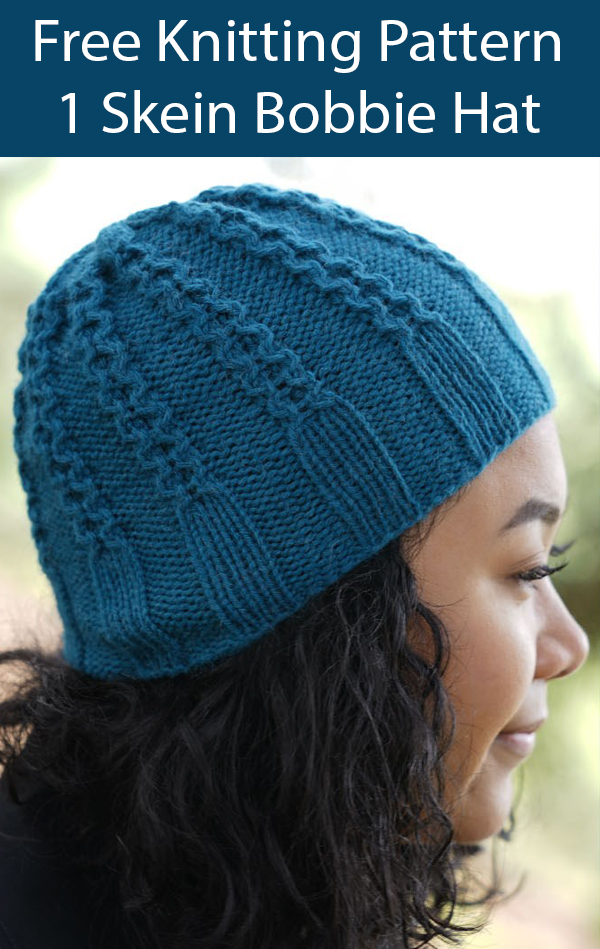 Free Knitting Pattern for 1 Skein Bobbie Hat