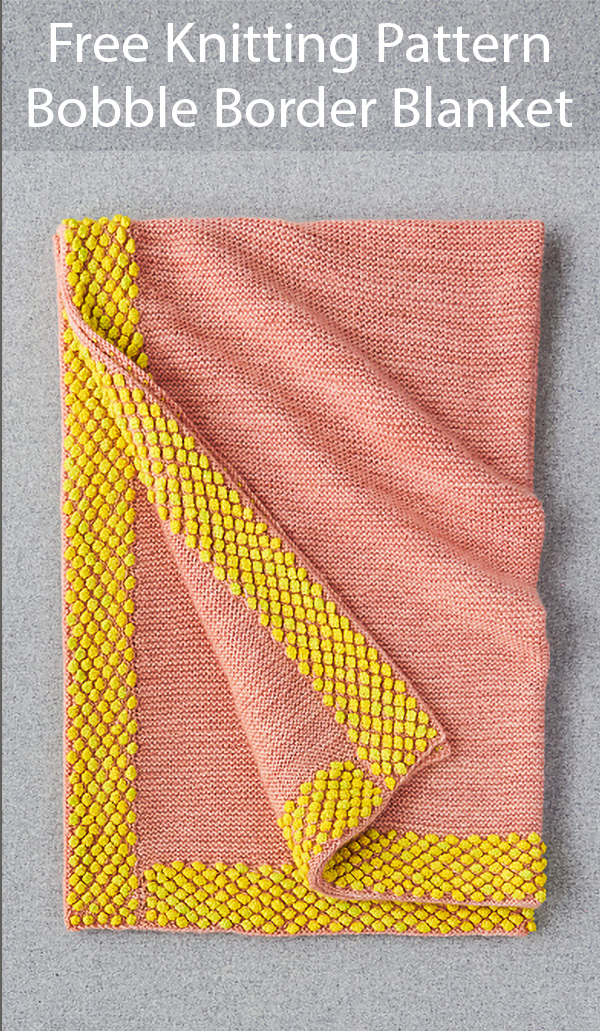 Free Knitting Pattern for Bobble Border Baby Blanket or Throw