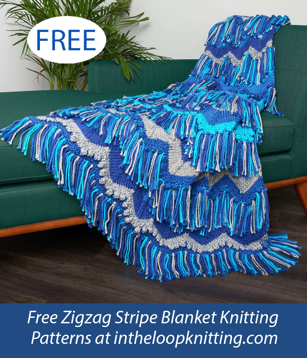 Free Bobble and Fringe Blanket Knitting Pattern