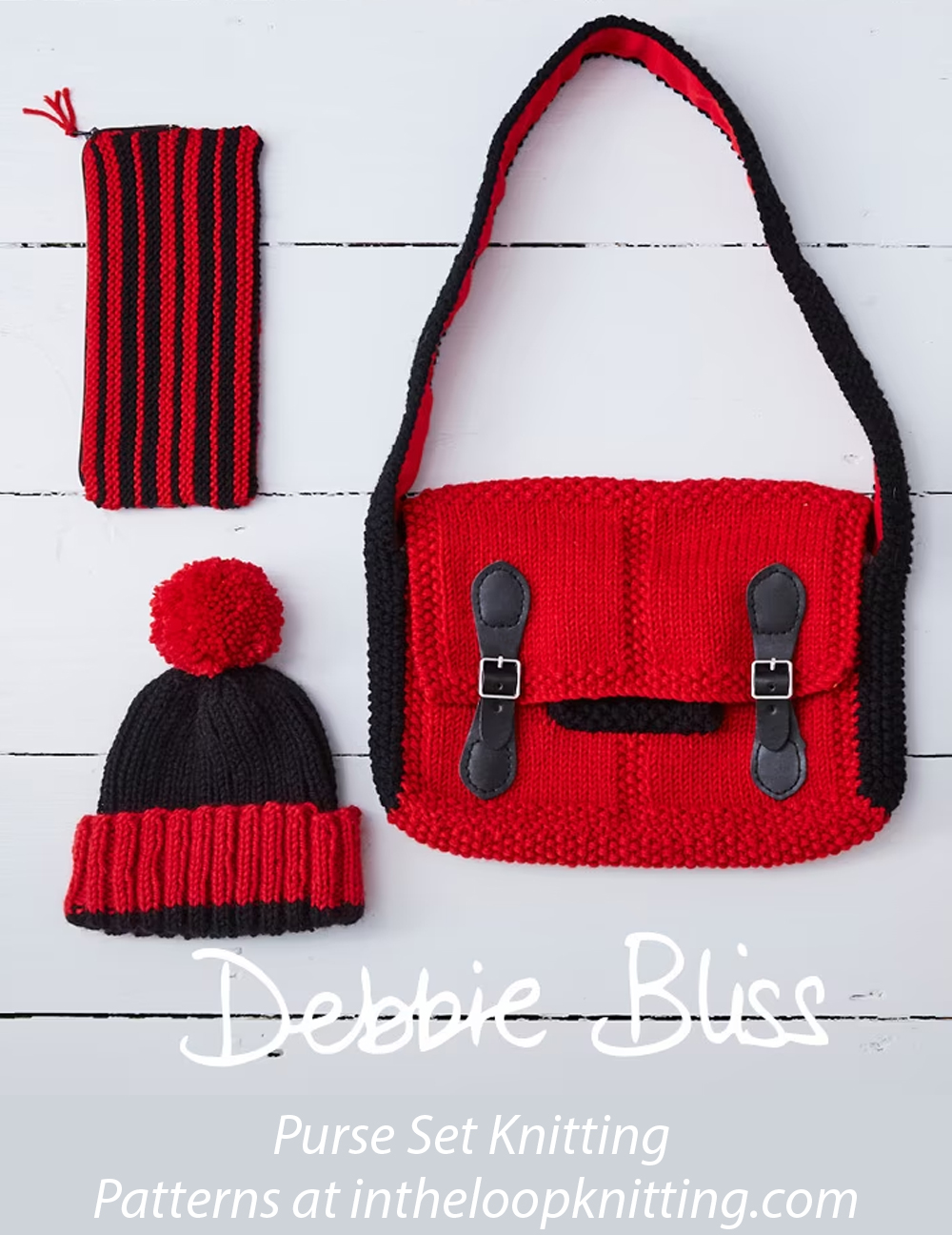 Bobby Satchel, Pencil Case and Hat Knitting Pattern Set