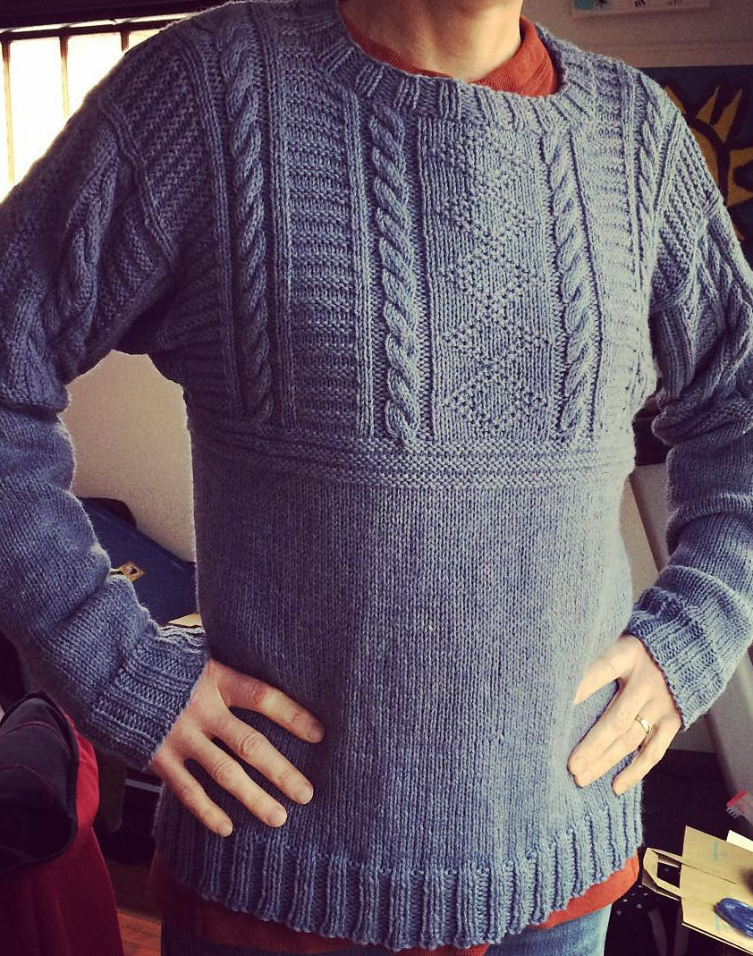 Free Knitting Pattern for Old Way Gansey