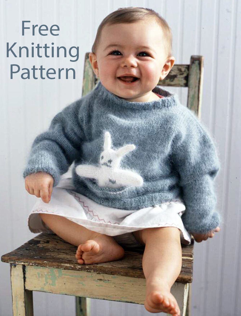 Free Knitting Pattern Baby Overalls Onesie with Bunny