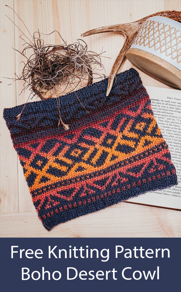 Free Knitting Pattern Boho Desert Cowl