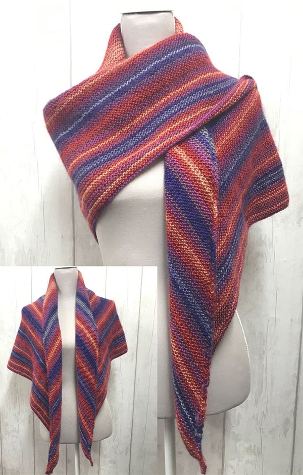 Free Knitting Pattern for Boho Spirit Shawl