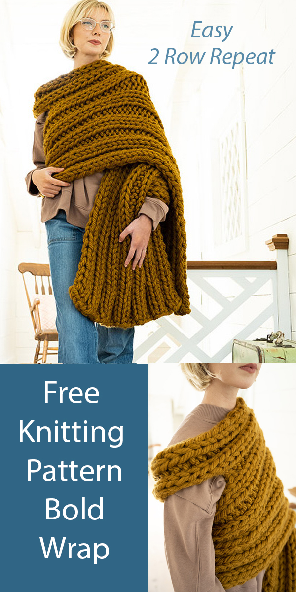 Easy Bold Wrap Shawl Free Knitting Pattern