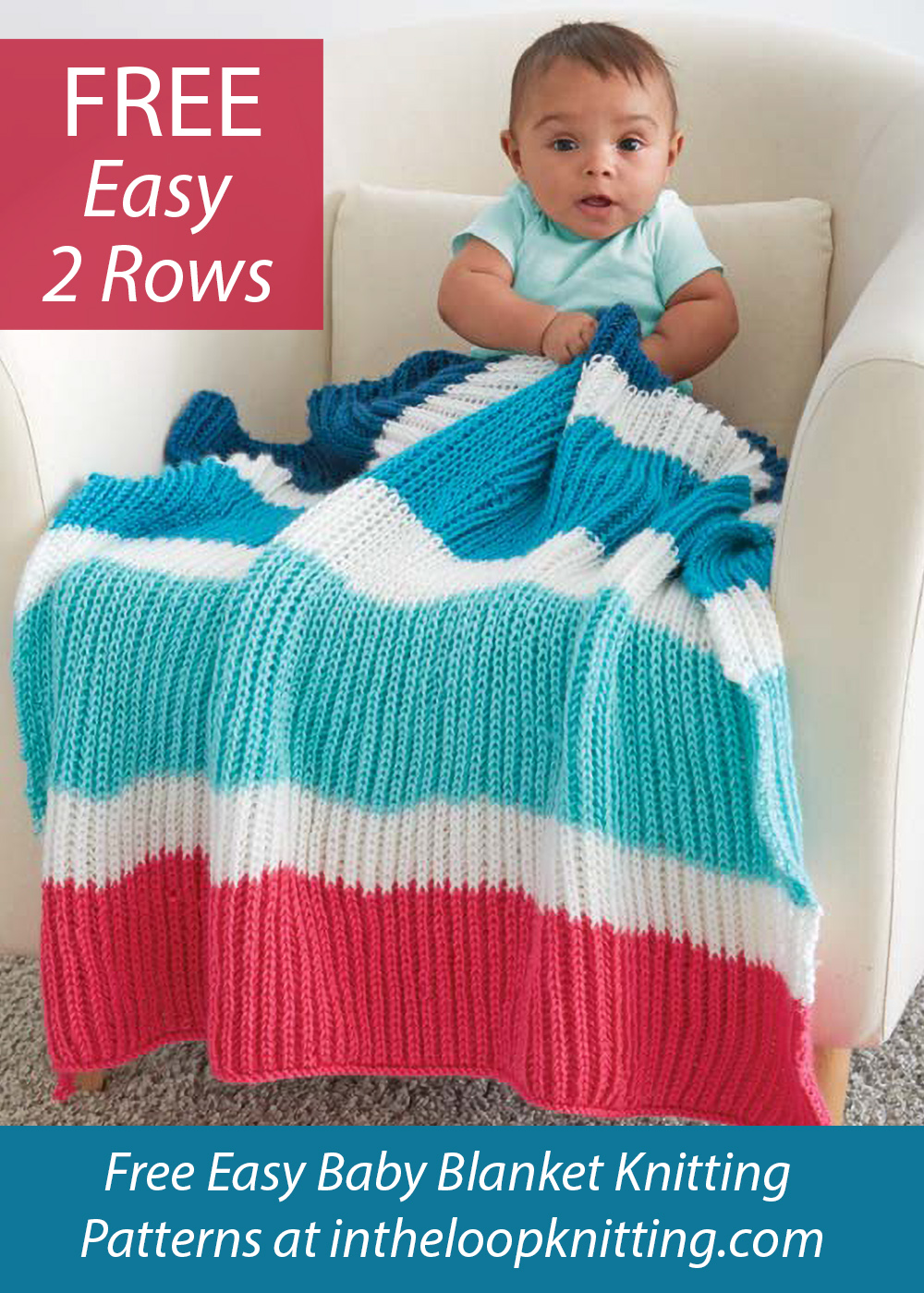 Free Easy Bold Stripes Baby Blanket Knitting Pattern