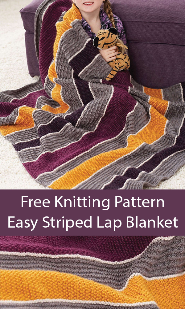 Free Lap Blanket Knitting Pattern Easy Bold Stripes Lapghan