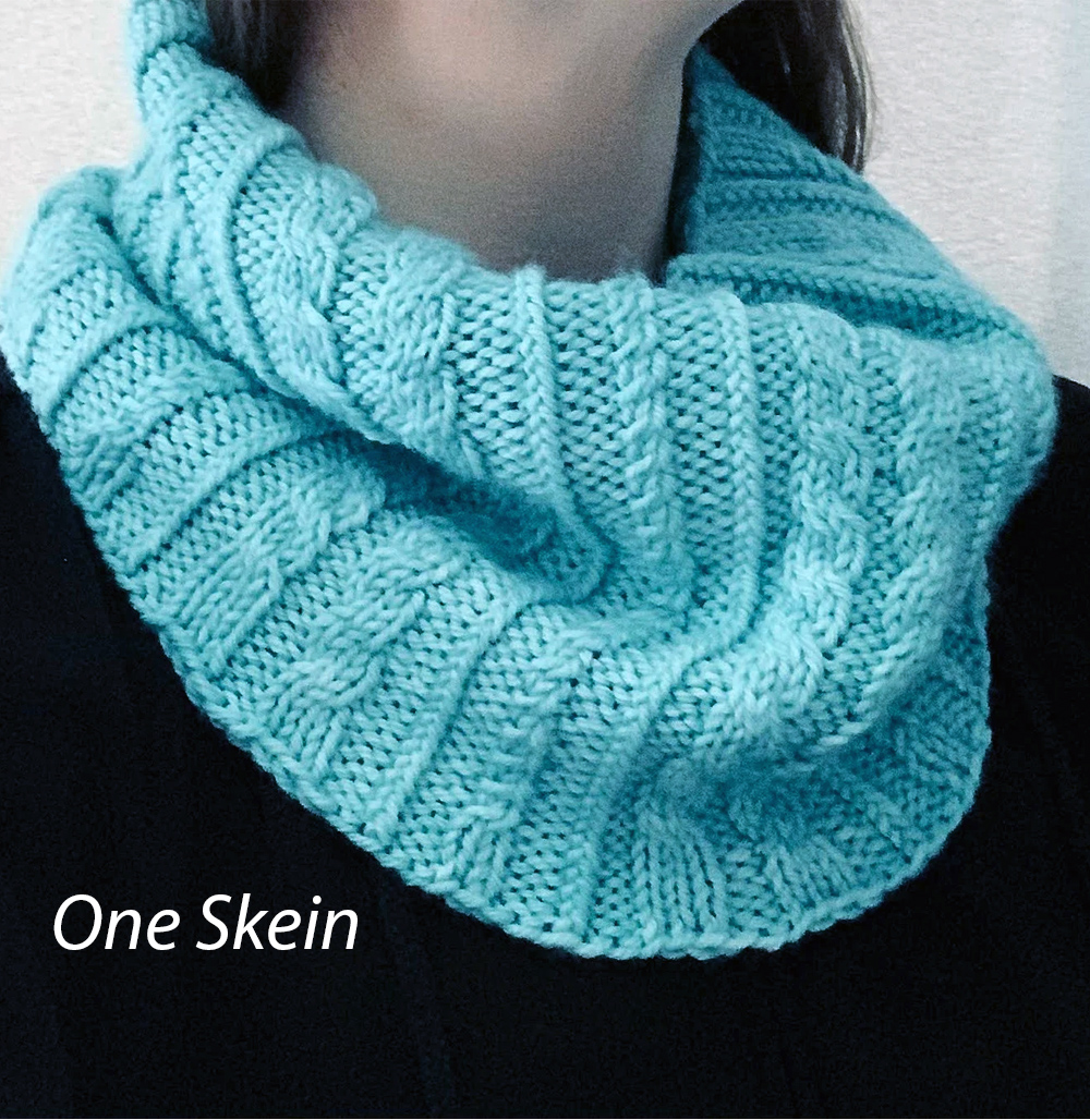 One Skein Bonnie Brae Cowl Knitting Pattern 