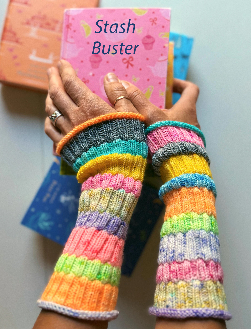 Knitting Pattern Book Lover Hand Warmers