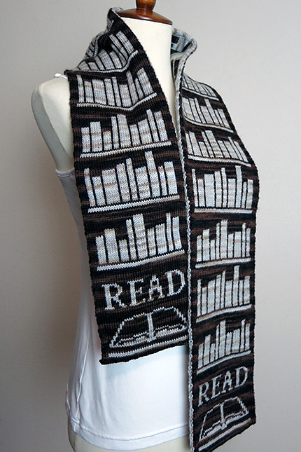 Knitting Pattern for Book Lover Scarf