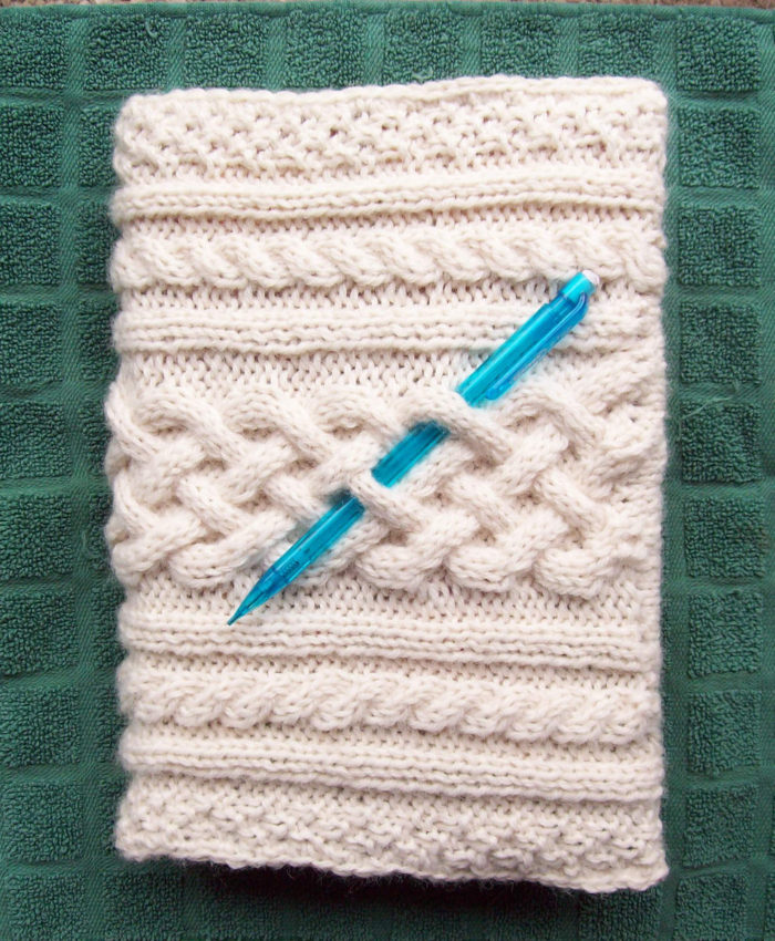 Free Knitting Pattern for Cable Book or Journal Cover