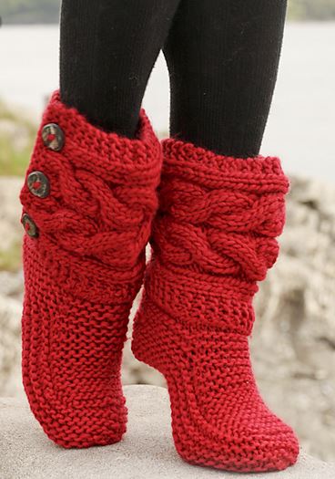 Little Red Riding Slippers Free Knitting Pattern