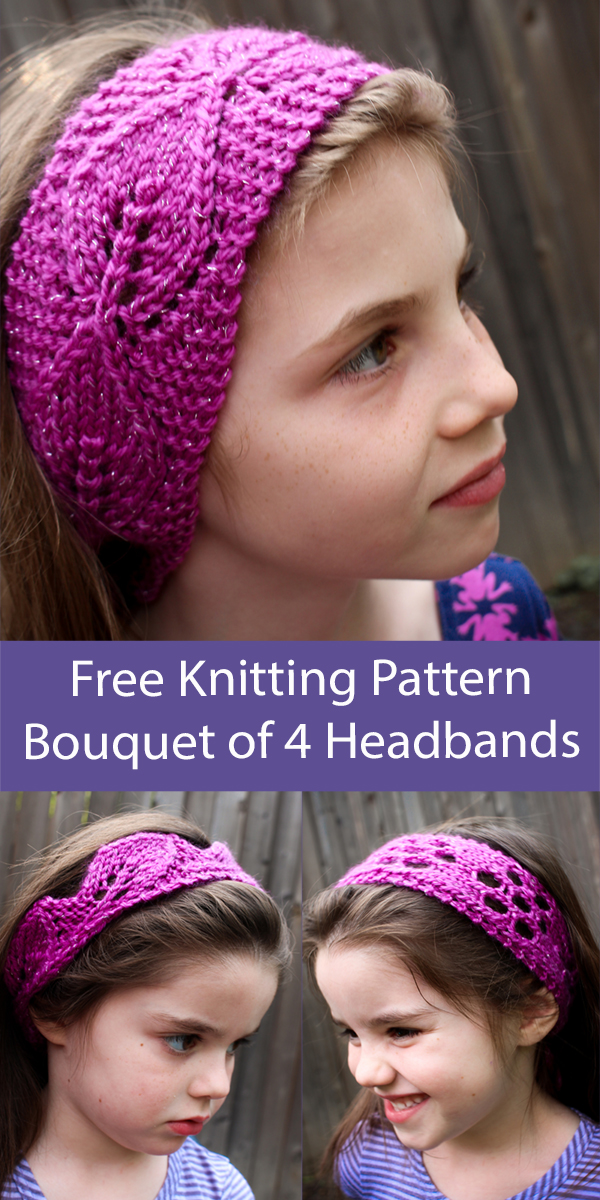 Free Headband Knitting Pattern Bouquet of Headbands for Children