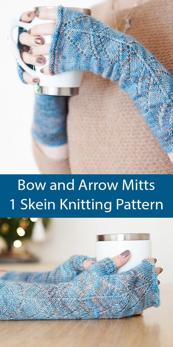 Bow and Arrow Fingerless Mitts Knitting Pattern