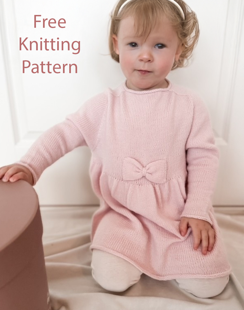 Free Bow Dress  Knitting Pattern