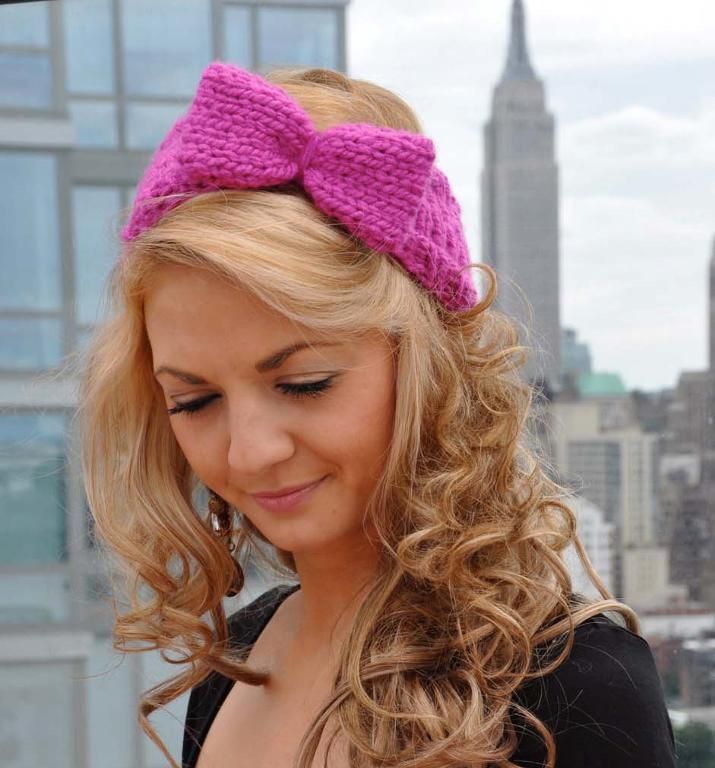 Free knitting pattern for Bow Head Bow Headband and more headband knitting patterns