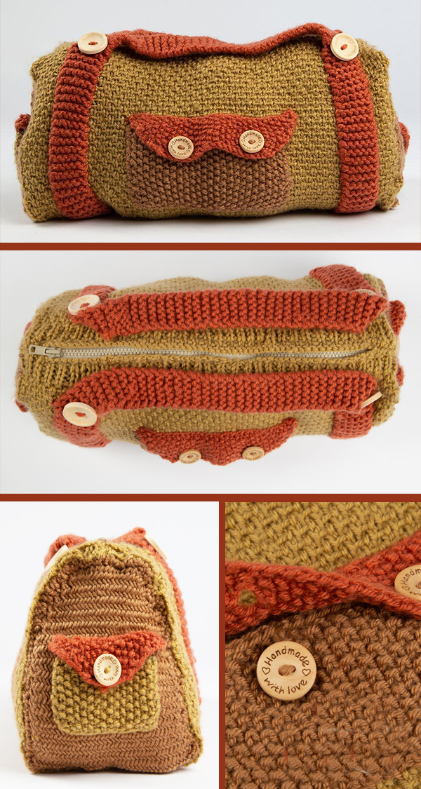 Free Knitting Pattern for Duffle Bag