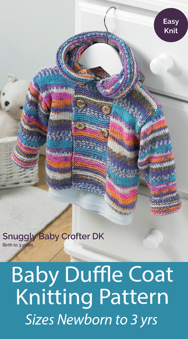 Baby Knitting Pattern Duffle Coat Cardigan