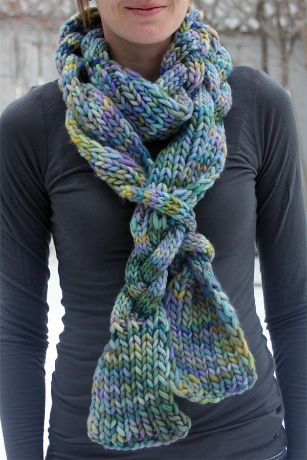 Free Knitting Pattern for Braided Scarf