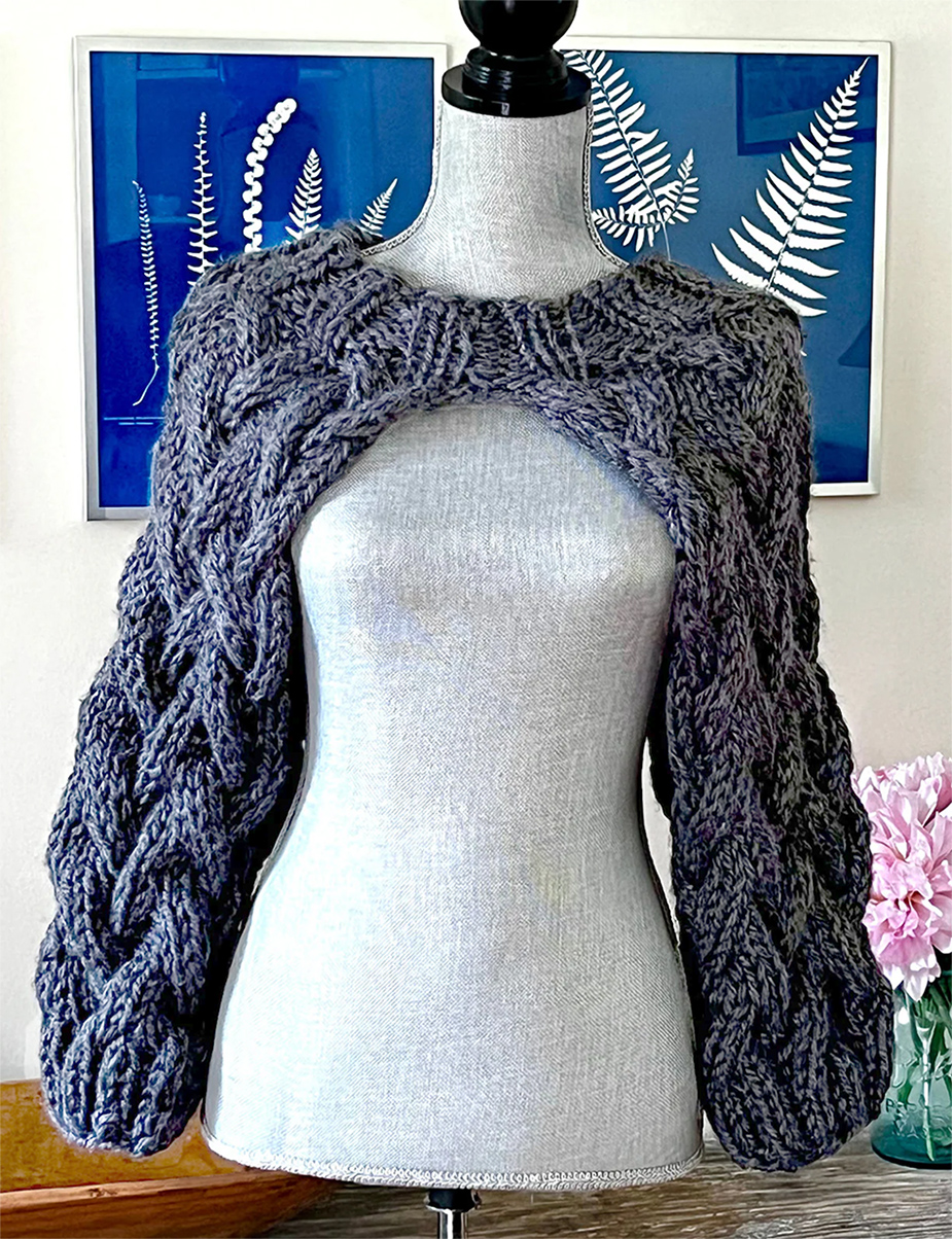  Braided Cable Shrug Knitting Pattern