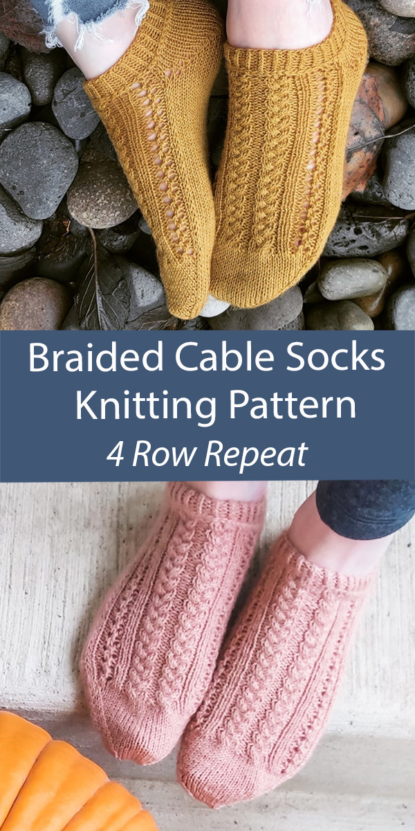 Ankle Socks Knitting Pattern Matchgirl Braided Cable Socks