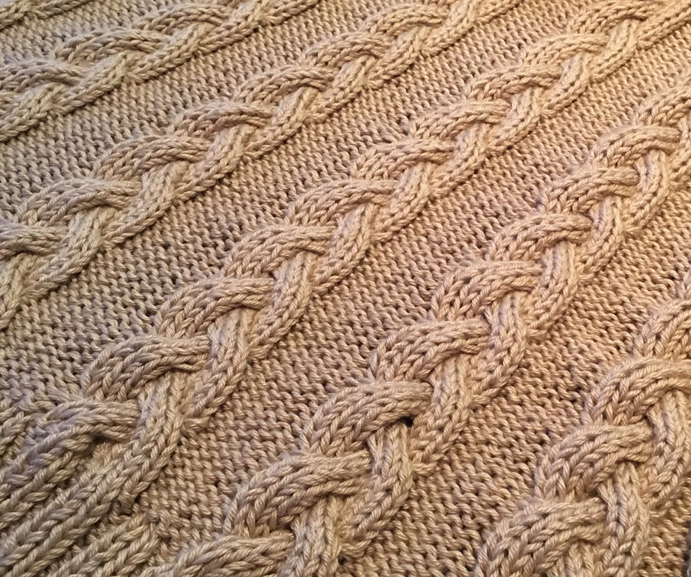 Free Knitting Pattern for Braided Cable Throw