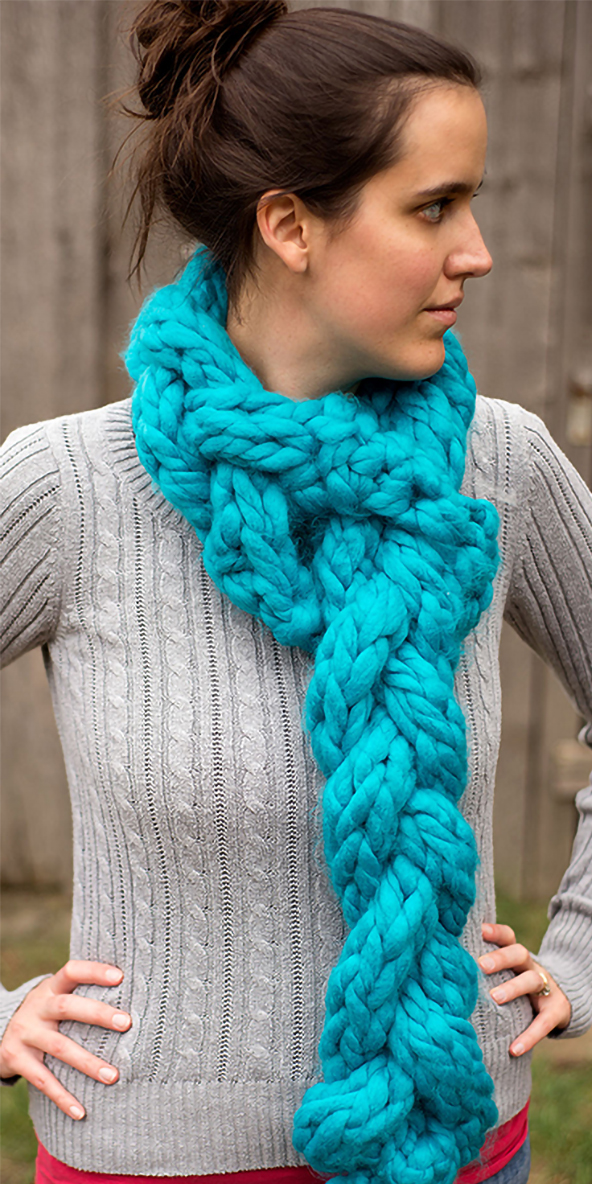 Free Knitting Pattern for Braided Scarf