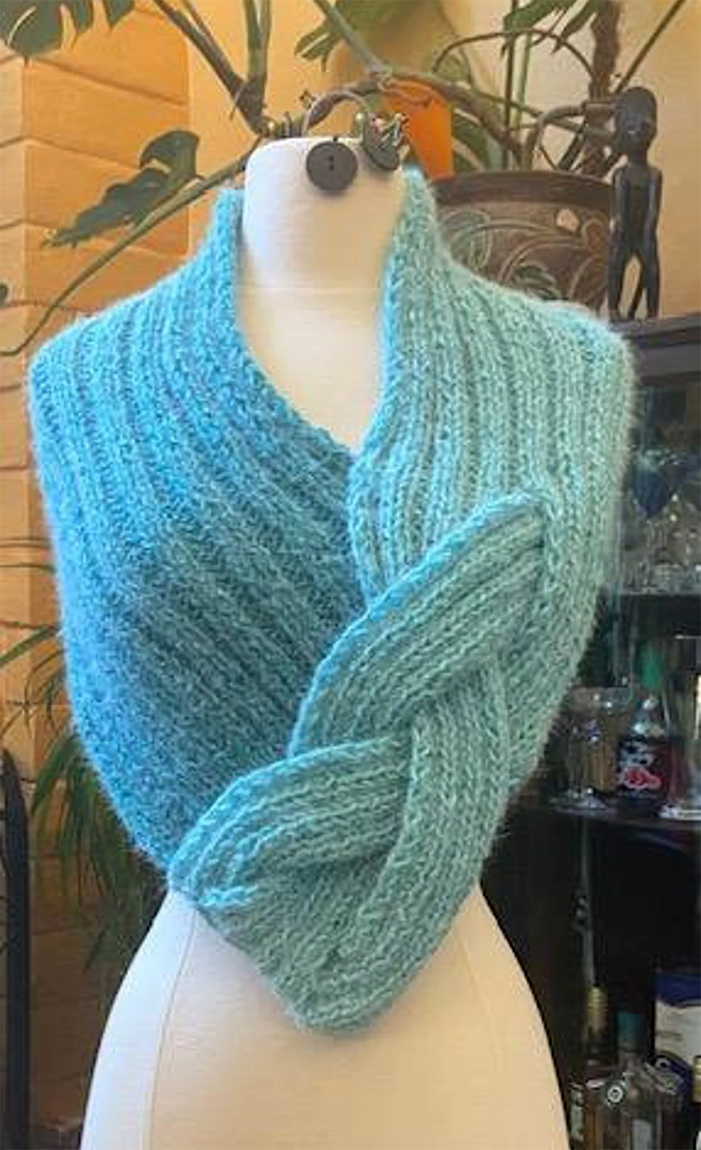 Knitting Pattern for Easy Braided Shawl