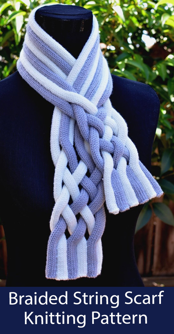 Knitting Pattern for Braided String Scarf
