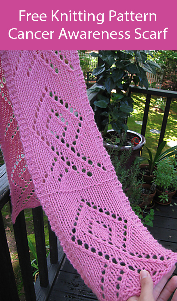 Free Knitting Pattern Breast Cancer Awareness Scarf