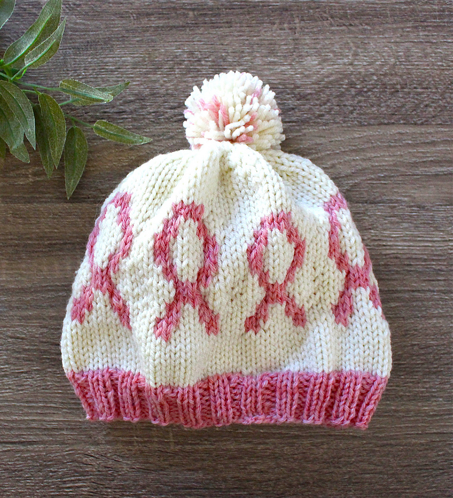 Free Knitting Pattern Breast Cancer Ribbon Hat Pink Ribbon Breast Cancer Awareness
