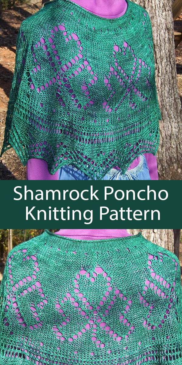 Shamrock Poncho Knitting Pattern Brede's Emerald Isle poncho
