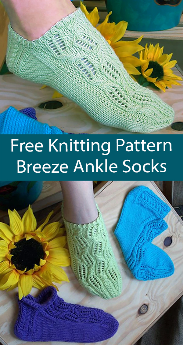 Free Ankle Socks Knitting Pattern Breeze Socks