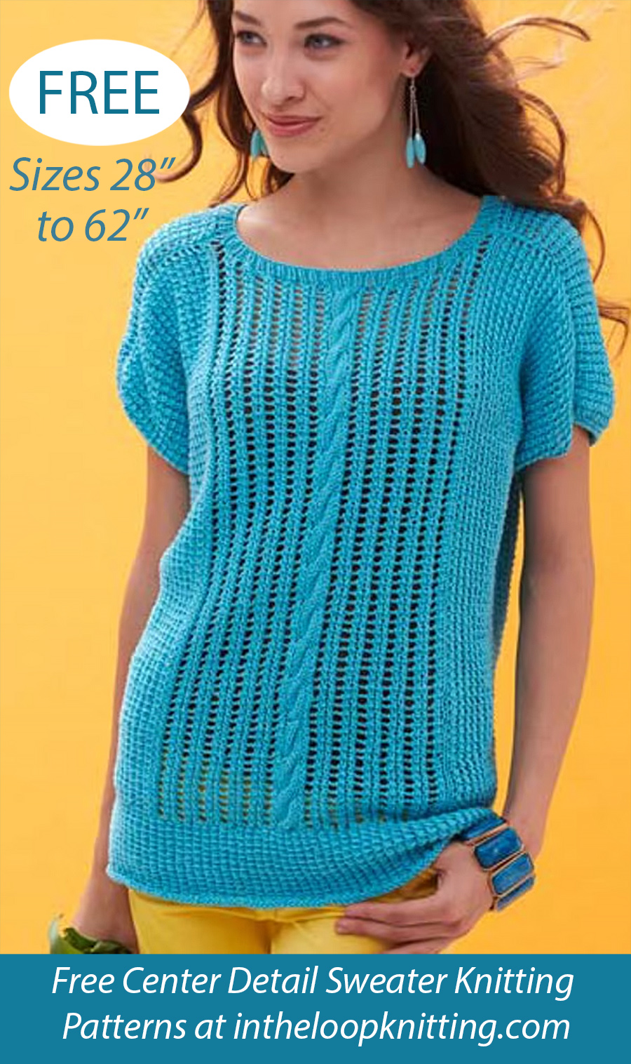 Free Breezy Dolman Tee Top Sweater Knitting Pattern