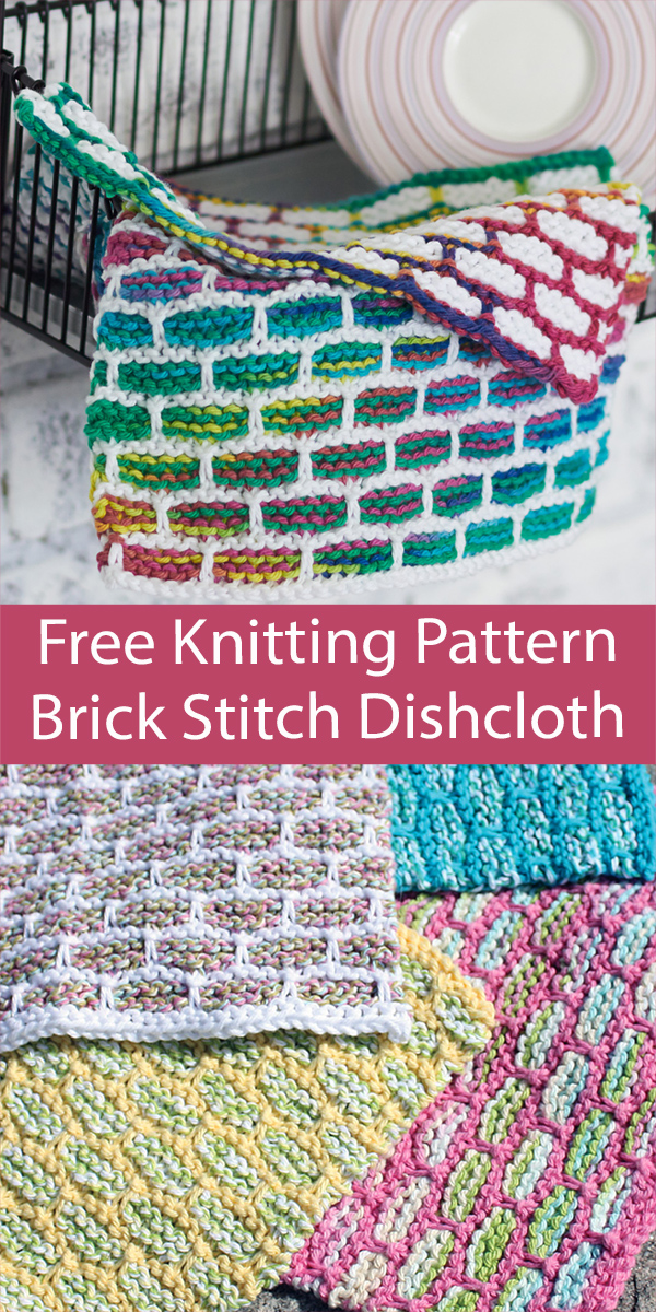 Free Dishcloth Knitting Pattern Easy Brick Stitch Dishcloth