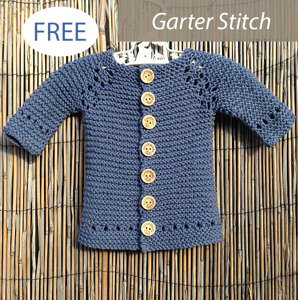 Free Knitting Pattern Garter Stitch Baby Bricker Cardigan