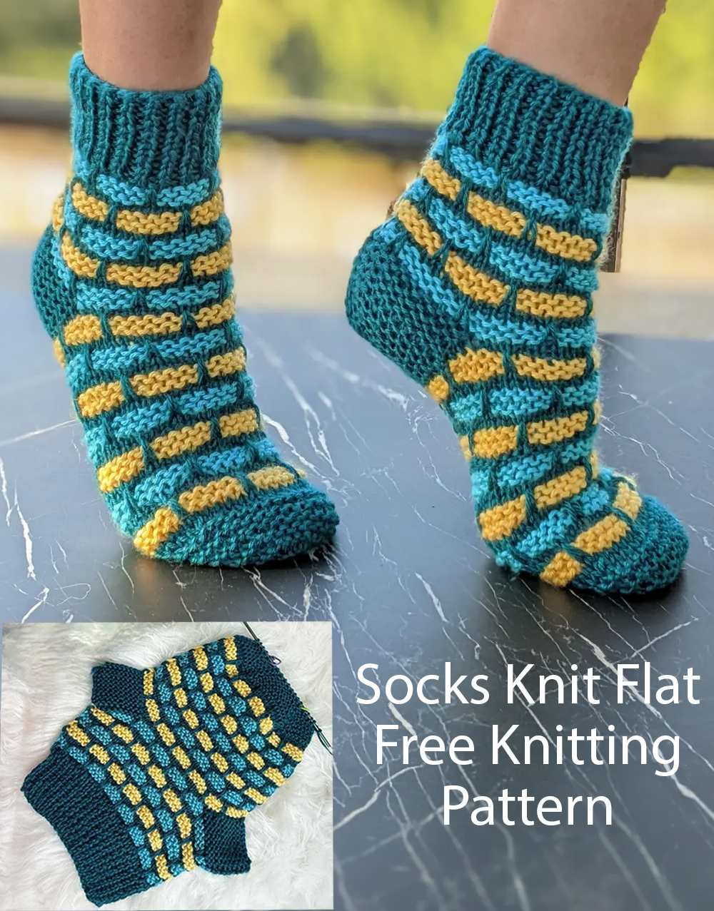 Bricklane Flat Knit Socks Knitting Pattern