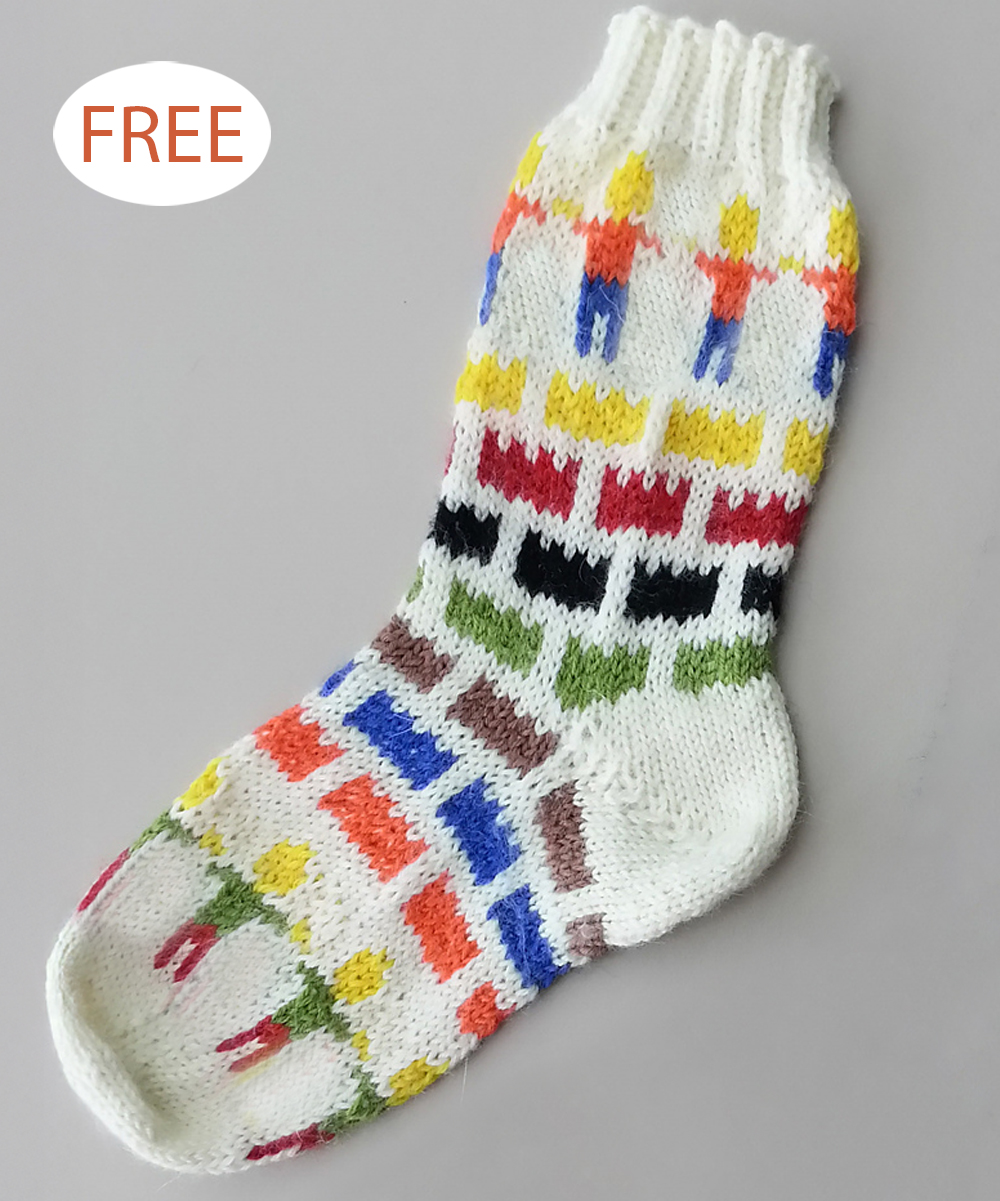 Free Knitting Pattern Lego Bricks Everywhere Socks