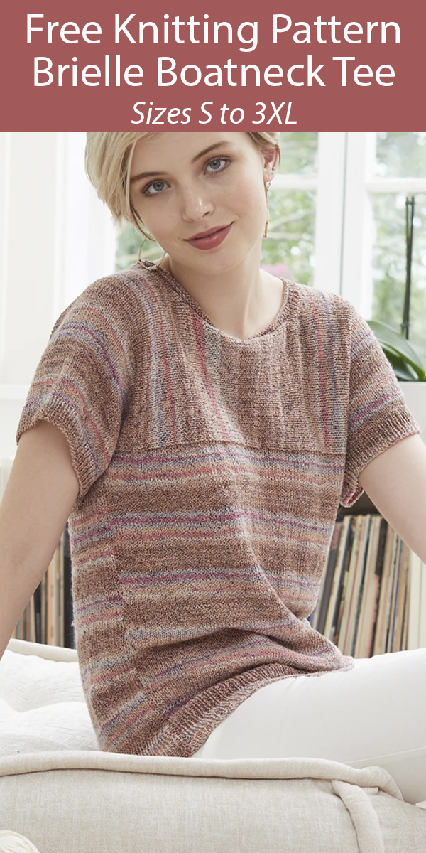 Free Knitting Pattern for Brielle Boatneck Tee