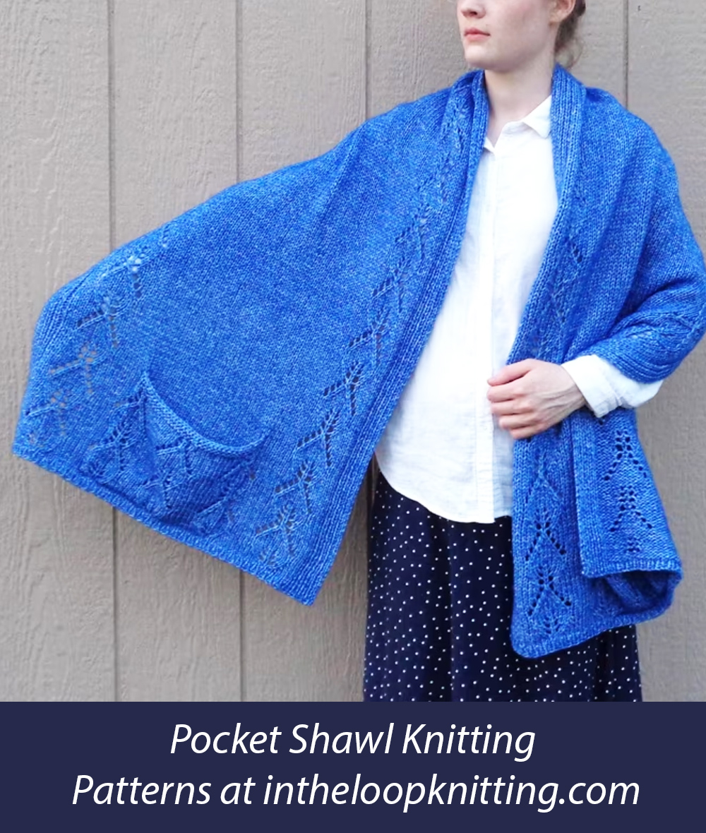 Brielle Pocket Wrap Shawl Knitting Pattern