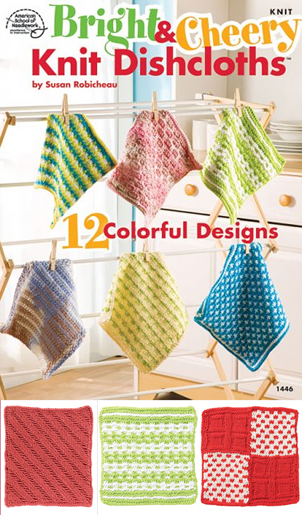 Bright and Cheery Knit Dishcloths Knitting Patterns