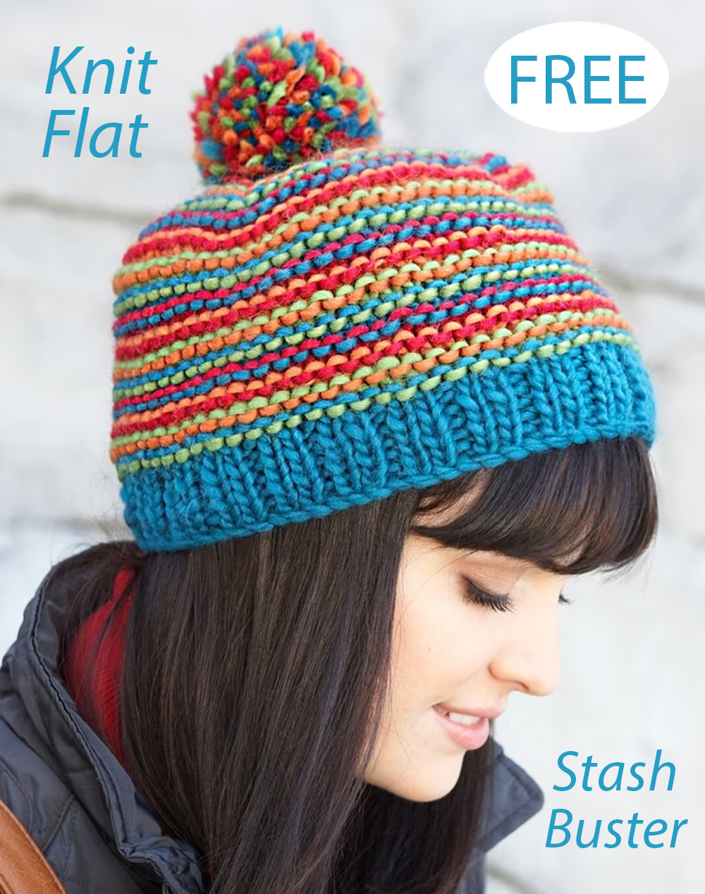 Free Bright Stripes Beanie Knitting Pattern 