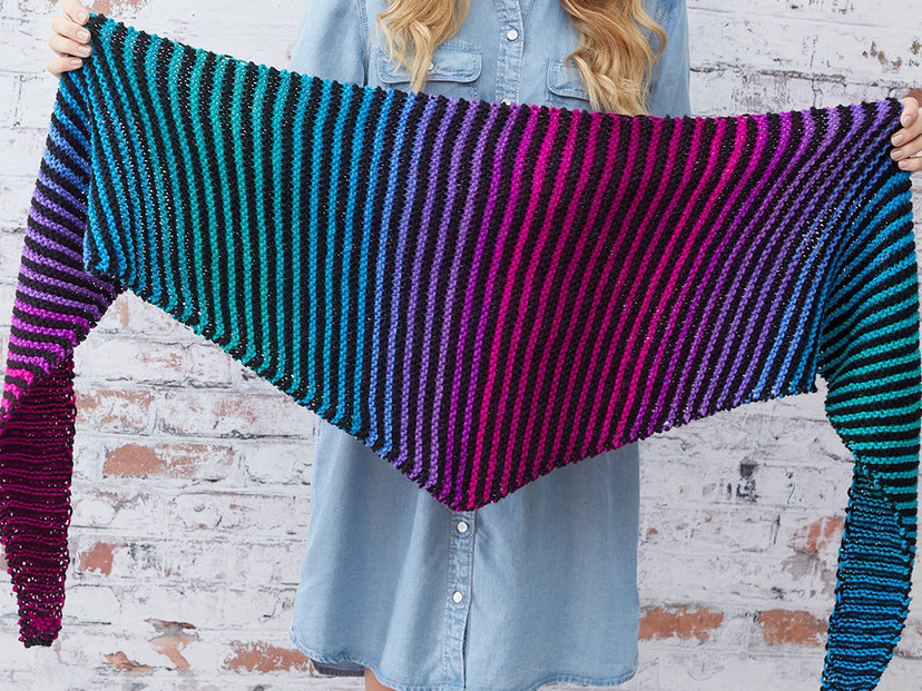 Free Knitting Pattern for Easy Brighten My Day Shawl