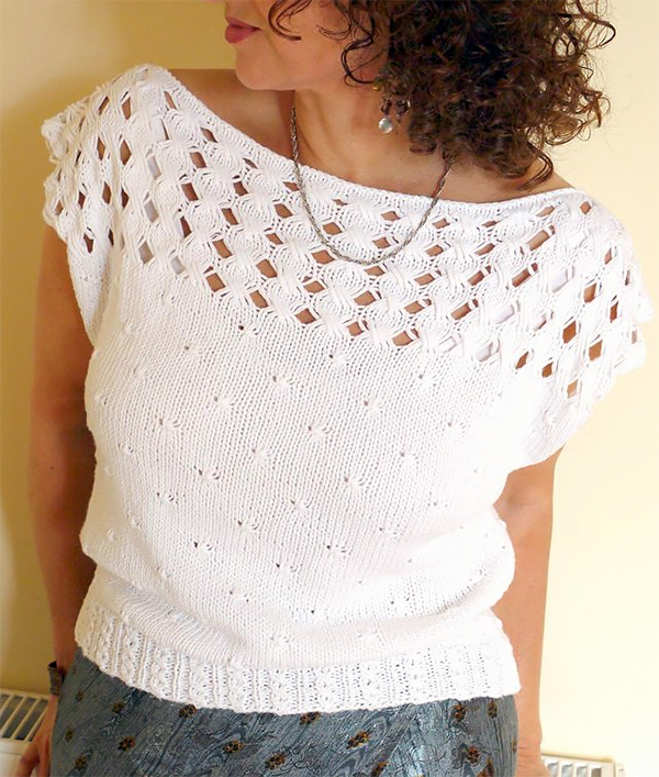 Knitting Pattern for Brigid's Cross Top