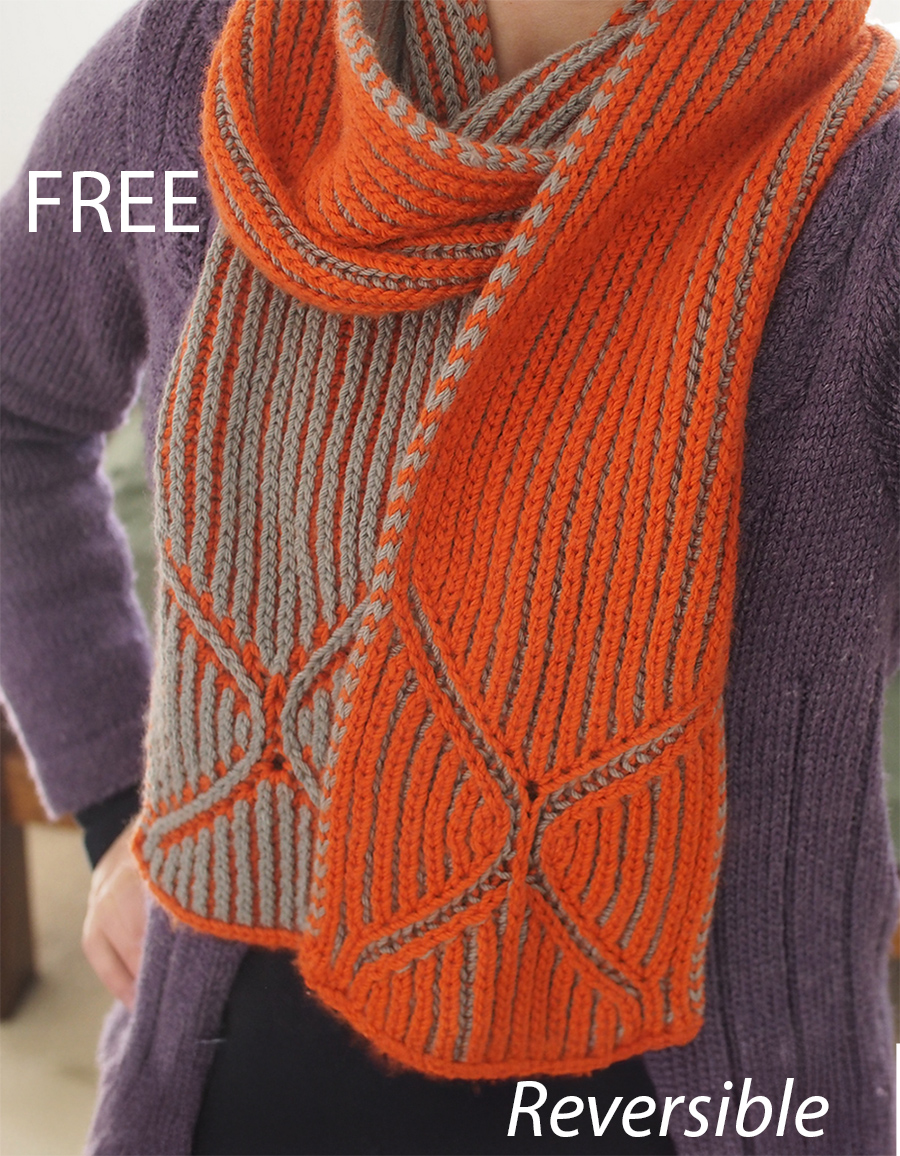 Free Brioche Basix Scarf Knitting Pattern Reversible